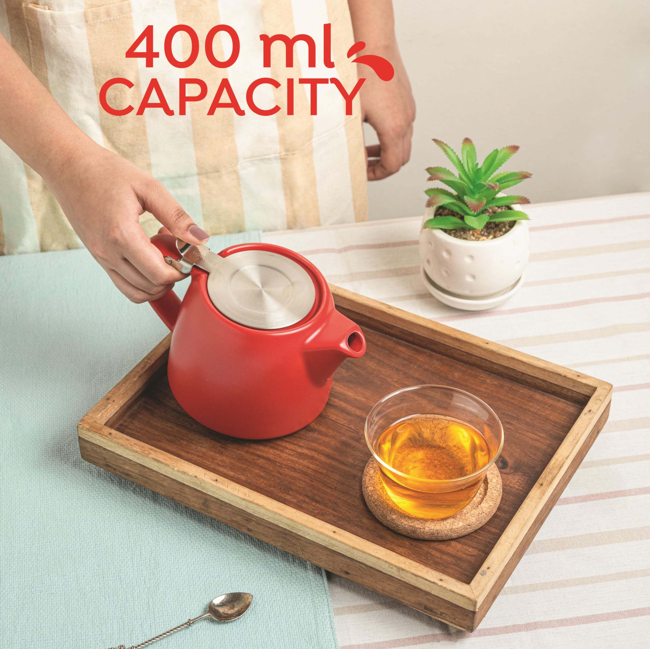 Glenburn Tea Direct Ceramic Teapot with Infuser  Perfect Loose-leaf, Flowery, Herbal, Green Tea Maker  High Fired, Finely Glazed